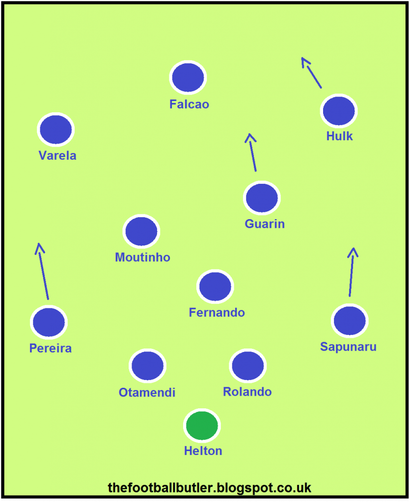 Villas Boas' starting Porto XI in the 2010/11 Europa League Final.
