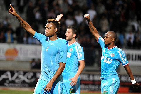 Marseille celebrate a hard-fought against Nancy.